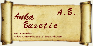 Anka Bušetić vizit kartica